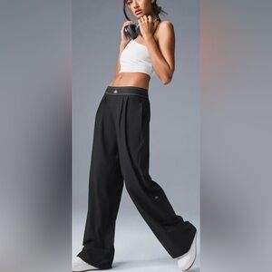 ALO Suit Up Trouser Yoga Black Wide Leg Pants